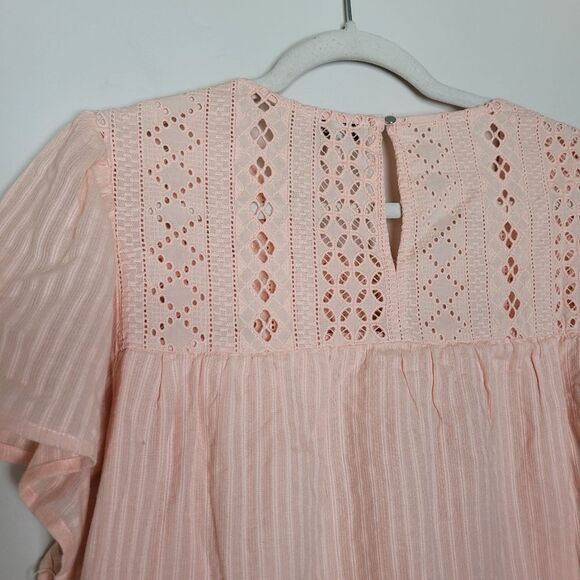 Ella Moss Pink Blouse Top Plus Size XXL Lace Cottagecore Flounce Romantic Girly - Picture 10 of 12